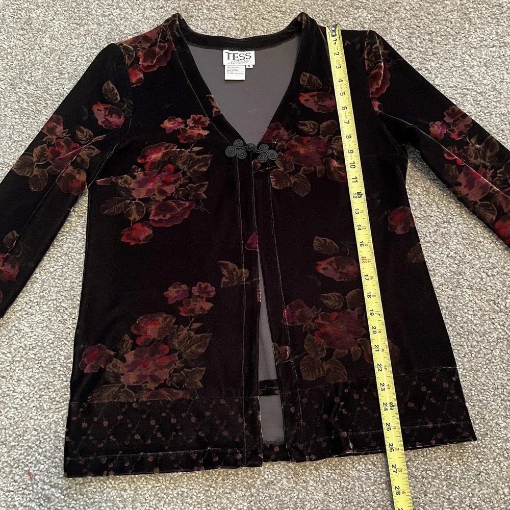VTG Floral‎ Velvet Jacket Women's 8 Dark Feminine Academia Whimsigoth Romantic